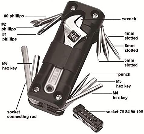 SHISHI Kits d'outils Multifonctions à vélo Ensemble d'outils Outils de réparation de pneus Multitool sertie d'une chaîne de Tournevis MTB Accessoires de vélo de Route