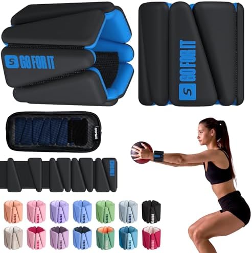 SPORTBIT Wrist and Ankle Weights for Women, Set of 2 (1lb Each) S...