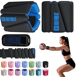 SPORTBIT Wrist and Ankle Weights for Women – Set of 2 (1lb Each) Wearable Ankle & Wrist Weights – Leg & Arm Bands, Silicone Weighted Bracelets for Workout, Walking, Running, Yoga, Pilates