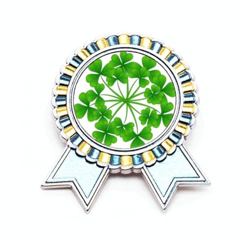 Broche trèfle Saint-Patrick en métal M pour accessoiriser votre veste lors du défilé irlandais