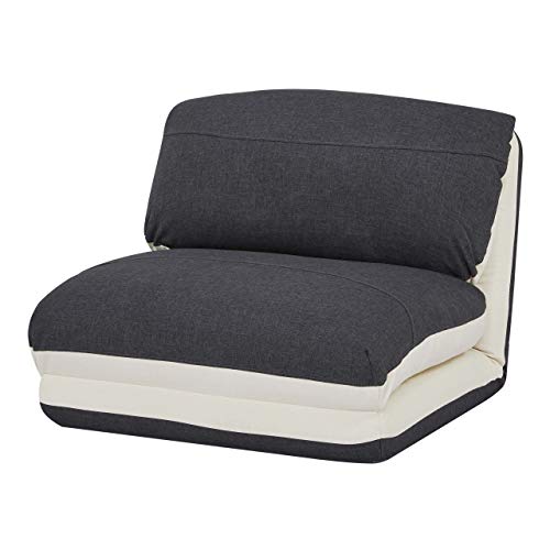 Mendler Schlafsessel HWC-E68, Schlafsofa Funktionssessel Klappsessel Relaxsessel, Stoff/Textil - Creme/schwarz