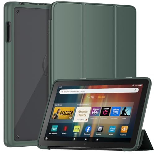 Hülle für 8 Zoll Tablets(2024/2022/2020 Model 12./10.Gen),Passt Nicht für Samsung iPad 8 Zoll Tablets,Patamiyar Schlanke Leichte TPU+PC Schalen Ständerhülle mit Auto Schlaf/Wach für 8Zoll Tablet -Grün