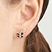 Amazon Essentials Sterling Silver Genuine Garnet Butterfly Stud Earrings