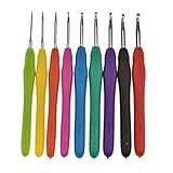 HSYSA Crochet du Crochet de Maman 2.0-6.0mm 9pcs Mélange Crochet Ergonomique Crochet Crochet Ensemble de Tricot à Tisser Lisse pour Outils de métier d'artisanat Bricolage Outils
