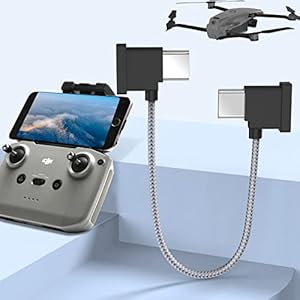 Geflochtenes USB-C-Zu-USB-C-Nylonkabel für Controller, Drohnenzubehör, Schwarz, DJI Mini 2, Mavic 3,Air 2S, Mavic Air 2-Fernbedienungs Kabel, OTG-RC-Phablet-Verlängerungs Kabel (Typ-C-Anschluss/15 cm)