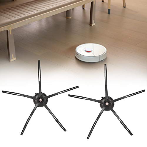 Fait 2 Stuks Zijborstel Vervanging Accessoire voor XIAOMI Roborock S6 S5 E35 E2 Veegrobot Zwart Kan de kamer netjes… - Afbeelding 3