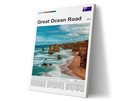 Poster Original Design Great Ocean Road(24"x16" Golden Frame) Wall Art
