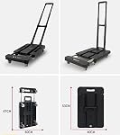 Kunova (TM) 6 2.5" Wheels Large Folding Hand Truck 245KG / 540LBS Capacity Wear-Resistant 4360° Rotating Wheel Folding Trolley Luggage Cart Platform Cart for Travel, Shopping, Auto, Moving, Office Use