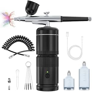 Aerógrafo Portátil Con Compresor De 36 PSI - Pistola De Doble Acción Para Modelismo, Maquillaje, Pintura De Coches Y Manualidades