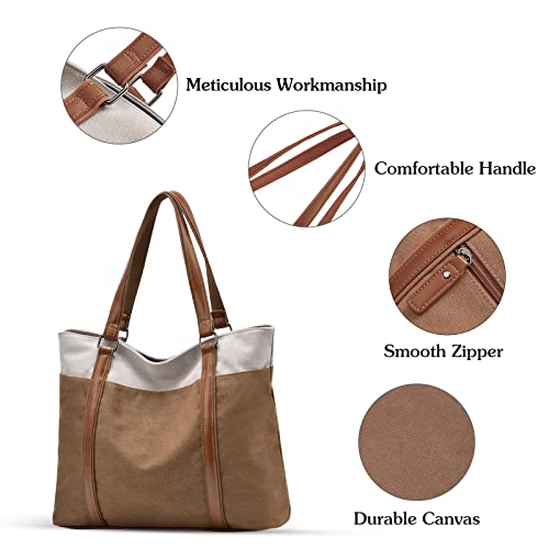 Bolso de lona grande casual para mujer miniatura 4