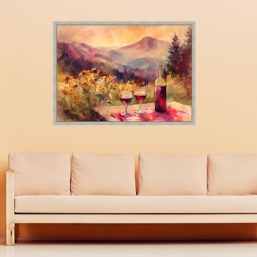 Toile vignoble coucher de soleil 70x100cm sans cadre - 3