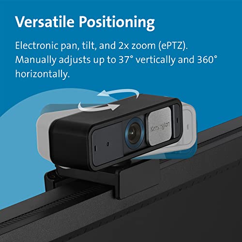 Image of Kensington W2050 Pro 1080p Auto Focus Pro Webcam with Dual Stereo Microphone for Video Conferencing, Software Control, Privacy Shutter, Compatible with Zoom /Skype /Teams and More (K81176WW)