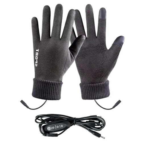 Gants chauffants pour homme – Gants de travail chauffants USB, 3 réglages de température, moufles pour écran tactile pour la neige, le camping, le travail, le ski, le cyclisme par temps froid