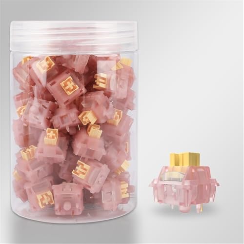 Outemu Honey Peach V3 Switch, Silent Linear Pre-Lubed Switch for Mechanical Keyboard(90PCS)