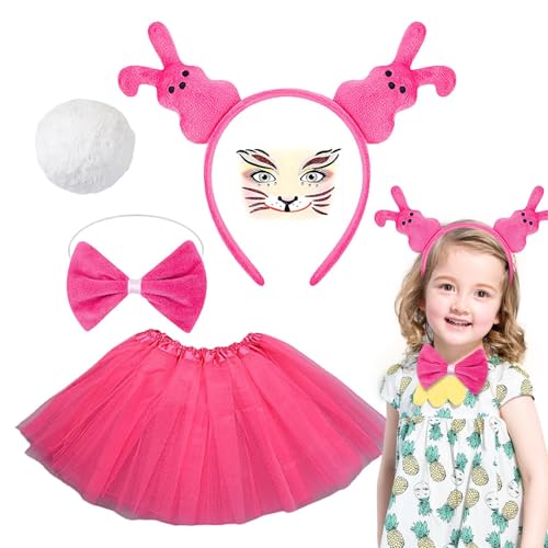 Disfraz de juego de rol, kit de disfraz de conejo colorido, accesorios divertidos para cosplay, accesorios adorables para mujeres y niñas