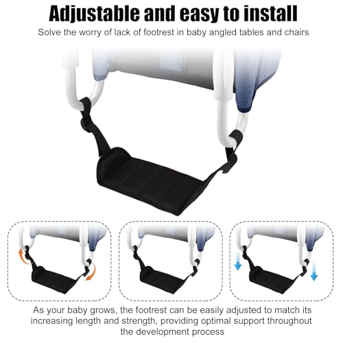Image of Adjustable Baby Footrest for Inglesina Fast Table Chair - Toddler Footrest Compatible with Hook-On Table Chair