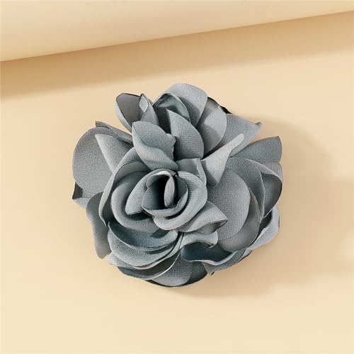 Image of Handmade Satin Fabric Rose Flower Extra Large Big Brooches Lapel Pins for Women Elegant Vintage Big Camellia Flower Brooch Pin for Women Girls Wedding Part Dance Dress Suit Clothes Accessories Jewelry Gifts
