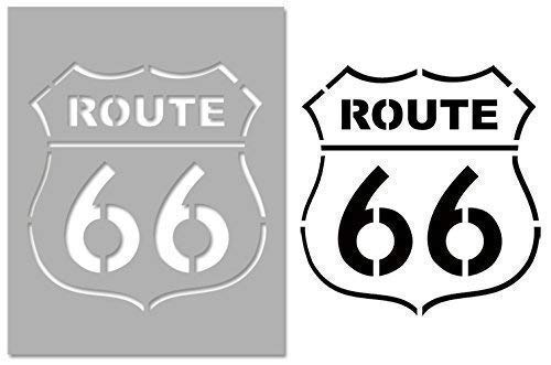 Route 66 Highway Sign Stencil | Wall Art Decorative Craft Painting Stencil | DIY tool | Reusable (XS/11X11.5CM)