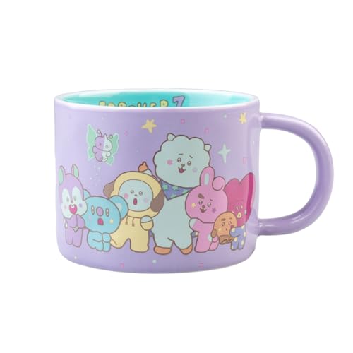 Grupo Erik Taza BT21The Journey - Taza café cerámica 380 ml Para desayuno : Regalo...