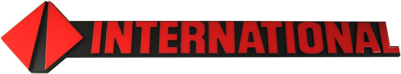 3Pcs Set International 4700 DT466 Emblems Side and Front Badge Logo Replacement for International Truck (Red)