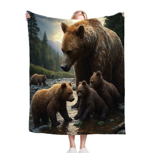 Couverture polaire moelleuse en microfibre imitation fourrure d'ours