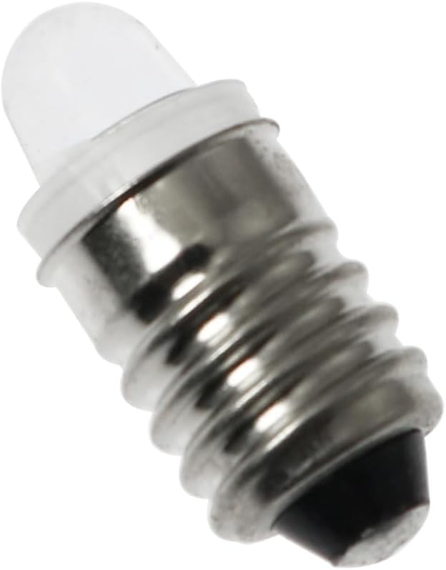 10PCS E10 LED Bulbs 3 Volt 0.1W Mini Flashlight Screw Base Light Bulbs E10 Replacement Bulb for Home Experiment Circuit Electrical Test Accessories, Bright White