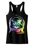 Space Cat Junior's Racerback Tank Top Black