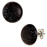 Blaufluss Ohrstecker. Blaufluss ist nachtblau und funkelt und glitzert.