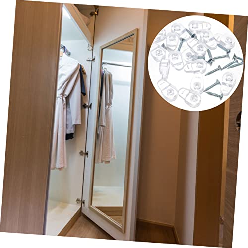 Image of UKCOCO 50pcs Mirror Hangers for The Wall Heavy Duty Heavy Mirror Hanging Kit Heavy Duty Hook Hanging Racks for Clothes Heavy Duty Heavy Duty Clothes Hanging Kit Door Hardware Abs Glass, Transparent 2