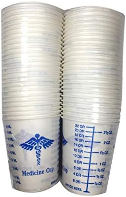 50 Graduated Medicine Paper Cups 3 oz for Epoxy Resin, Polyester Resin, Paints