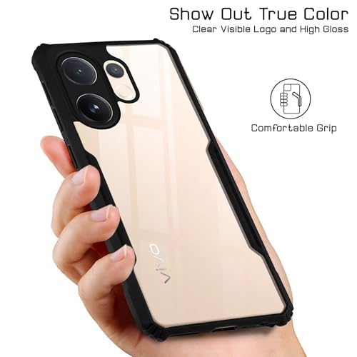 Image of Jkobi Back Cover Case for Vivo V60 | Vivo T4 Pro (Shockproof with Polycarbonate Clear Panel | Professional Black)