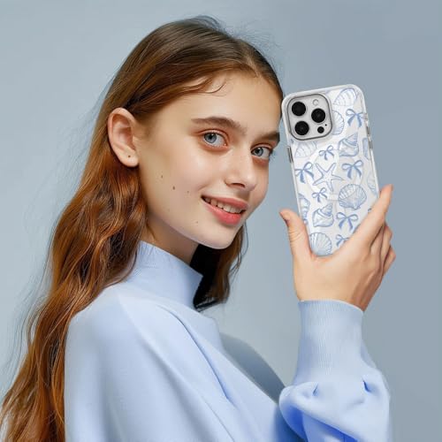 DAIZAG Case for iPhone 15, [Compatible with MagSafe],Phone Case for Women Girls Magnetic Clear Cover,Blue Seashell Bow by DAIZAG - Image 7