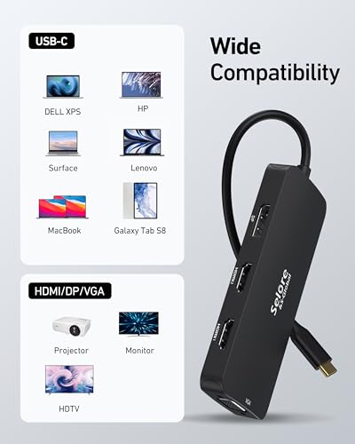 Selore USB C Docking Station Dual HDMI Monitor Adapter USB C Hub 4 Monitors - image 7