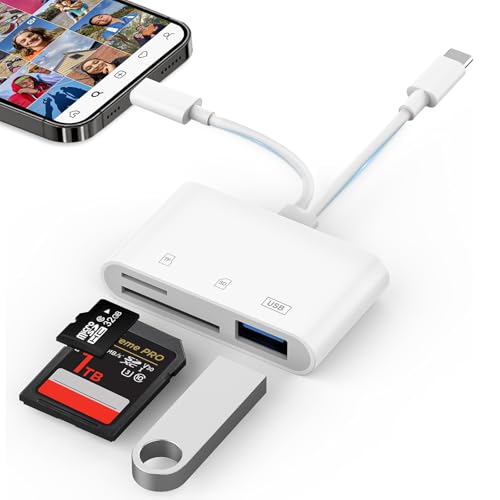 SDカードリーダー【業界新版 3in1 Type-C & i-Phone SD/TF変換アダプタ】カードリーダー 0TG機能 設定不要 高速伝送 双方向転送 写真/ビデオ/動画 i-Phone17/タイプC スマホ/MacBook/PC/Galaxy/Android/USB Cなど機器に適用