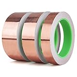  Cinta adhesiva de cobre conductor, hojas de cobre, antiarrugas, doble conductividad para blindaje EMI, circuitos de papel, reparaciones eléctricas, antimanchas y caracoles (2/3/4 x 20 m)