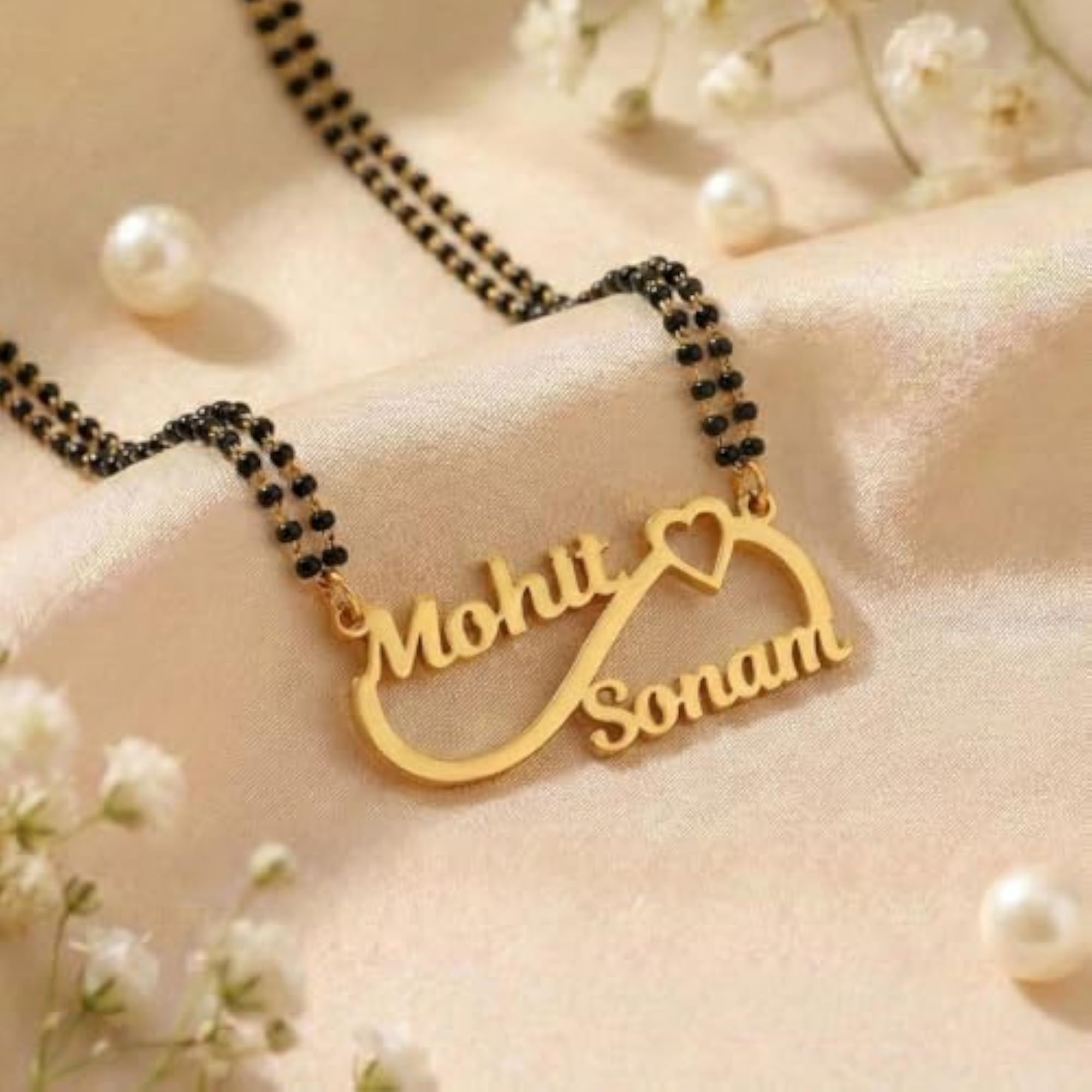 Infinity Heart Couple Name Necklace, Personalized Gift