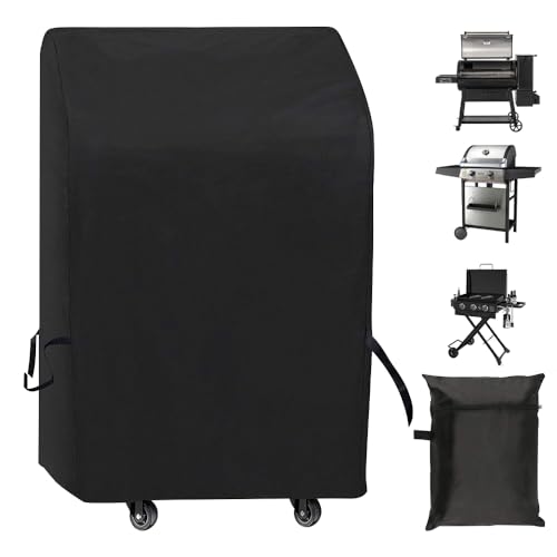 HIULLEN Grillabdeckung Wetterfest, 82 * 66 * 110CM Grill Abdeckhaube, 420D Oxford Gasgrill Abdeckplane, Grill Abdeckung Reißfest Wasserdicht für den Außenbereich Grill Zubehör