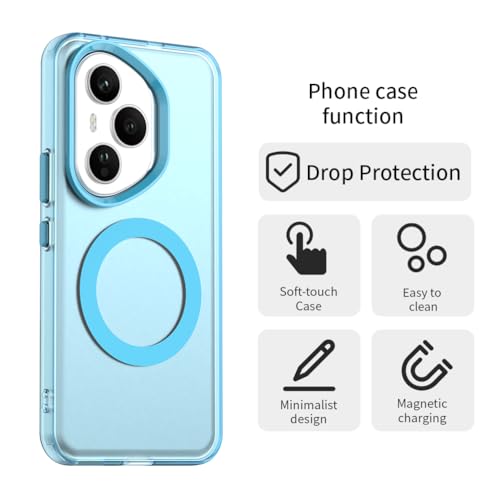 Coque Honor 400 Pro antichoc bleu magnétique compatible Magsafe Premium