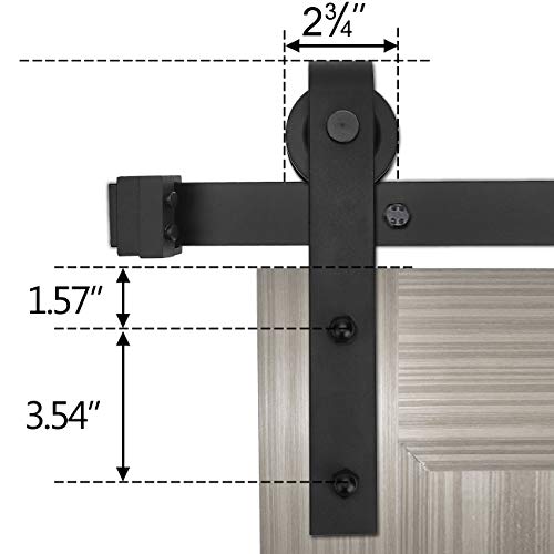 Yigold 8Ft Double Sliding Barn Door Hardware Kit, For 24" Wide Doors Panel Antique Style, Slide Smoothly Quietly, Factory Outlet Upgraded Version Quality Carbon Steel-(J Shape Hanger, Double Door) #TOP2