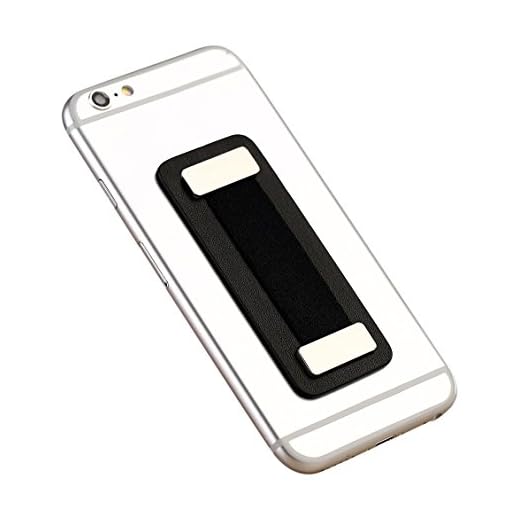 Cerbery® | Smartphone fingerhållare gjord av läder | bil fingerfäste hållare konsol hand mobiltelefon fodral hörlurar sport | Apple iPhone 7 8X iPad Samsung Galaxy S8 e-Reader surfplatta (svart)