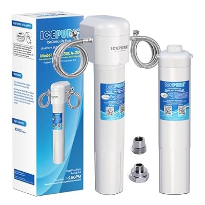ICEPURE Under Sink Drinking Water Filter System with Replacement, 5 Years or 40000 Gallons Ultra High Capacity NSF/ANSI 42 Certified, 0.5 Micron Removes 99.99% Chlorine, Heavy Metals
