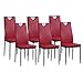 ALBATROS Esszimmerstühle 6er Set Salerno, Rot - Edles Italienisches Design, Kunstleder-Bezug, bequemer Polsterstuhl - Moderner Küchenstuhl, Stuhl Esszimmer oder Esstisch Stuhl