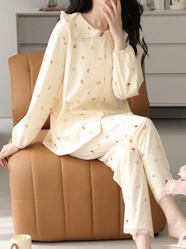 Image of LITZO Womens Korean Night Dress || Pyjama Set ||Korean Nightsuit || Women Nightwear ||Round Neck Half Sleeve Nightsuit || Loungewear || Everyday Nightdress (L-234-237)