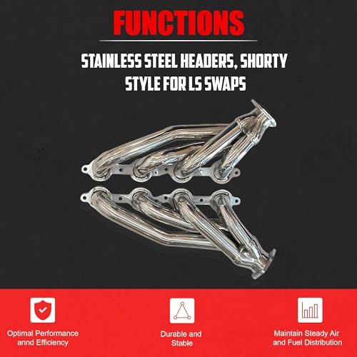 Image of Stainless Steel Headers, Shorty Style for LS Swaps, Universal for Swaps Only, Not Designed to Fit Any Vehicle that came from Factory with an LS Style Engine