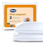 Silentnight Firm Support Pillow Pack of 2 - Side Sleeper Pillows for Sleeping Neck Back Orthopaedic Pain - Machine Washable Pillow Pair for Side Sleepers, White, packaging may vary