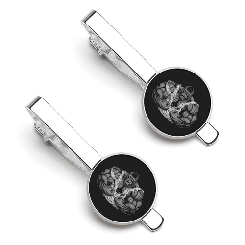 ネクタイピン 2枚セット 筋肉 猿 ゴリラチンパンジー タイクリップ おしゃれ お洒落 衣装アクセサリー ビジネス 日常仕事 結婚式 冠婚 記念日 卒業式 入学式 プレゼント