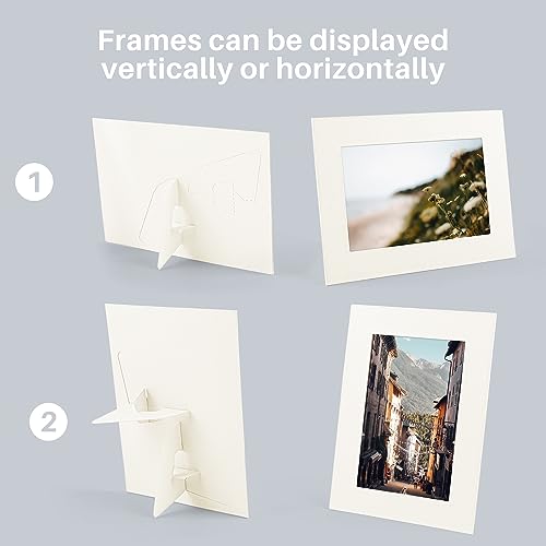 Golden State Art, Pack Of 25, 4X6 Paper Picture Frames With Easel, Paper Photo Frame Cards, Diy Cardboard Photo Frame (Ivory) #TOP2