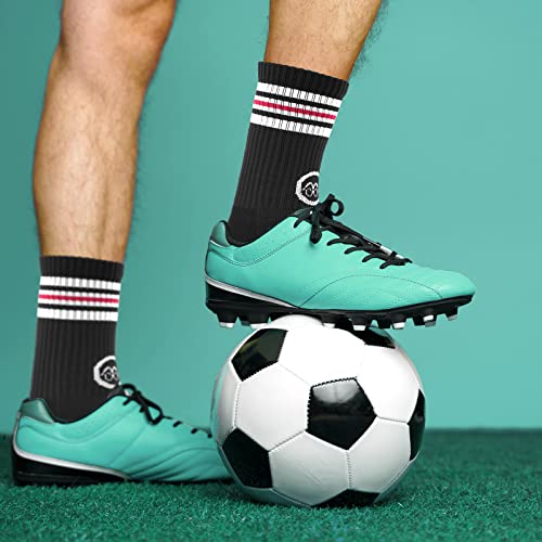 Mr Beard Unisex Anti Slip Grip Socks Soccer Socks Cushioned Traction Professional Football Socks For Men Women Youth Athletes (Striped Black) #TOP3