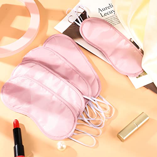 100 Pieces Eye Mask Sleep Mask Bulk Blindfold Eye Cover With Elastic Adjustable Strap Sleeping Night Silk Mask For Women Girls Kids Pajama Party Bachelor Party Games Travel Sleep (Pink) #TOP4