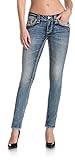  Rock Revival - - Norah S200 Röhrenjeans für Damen mit Patte, 28, Denim